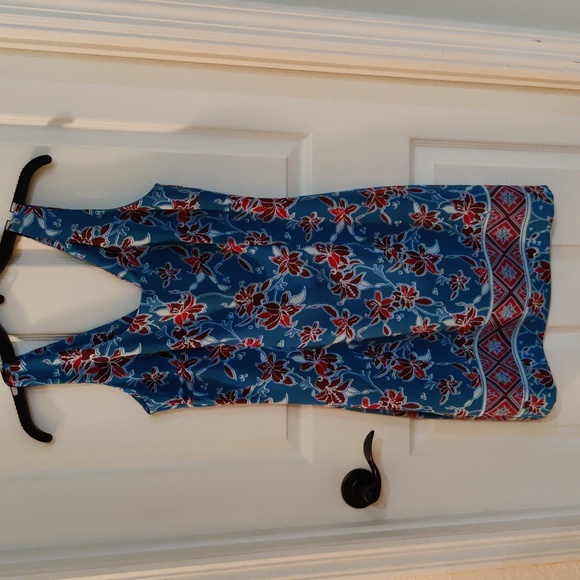 La Belle Juniors Turquoise Floral Sleeveless Dress Size 5 - Picture 1 of 5